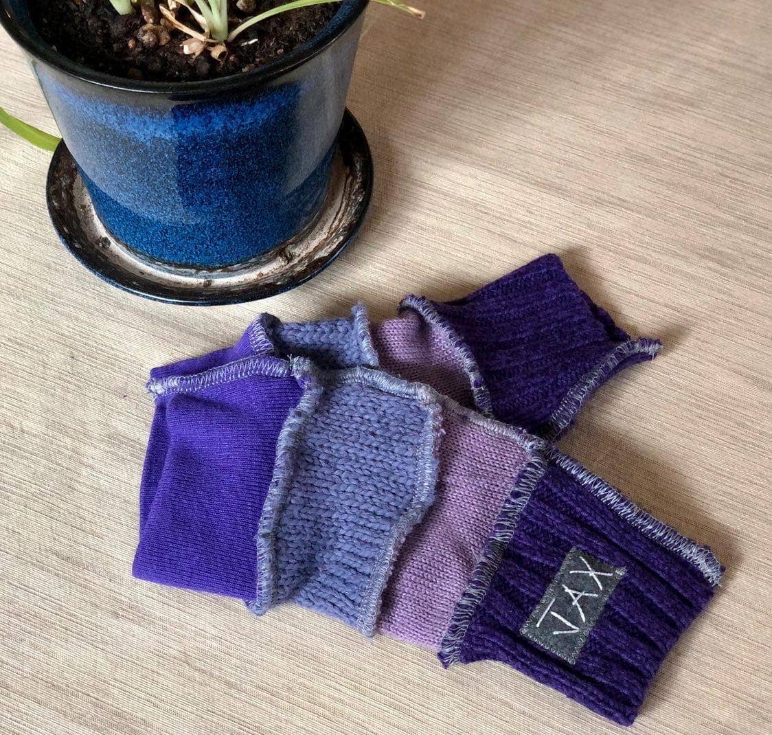 Fingerless Gloves Solid Color(s) rainbow Upcycled from sweaters