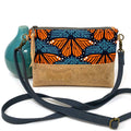 Butterflies Organic Cotton & Cork Crossbody