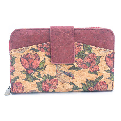 Rose cork wallet and  Card Holder w/ Mini-Flap