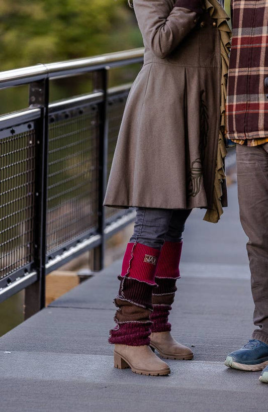 Legwarmers Burgundy and wine Upcycled from Sweaters