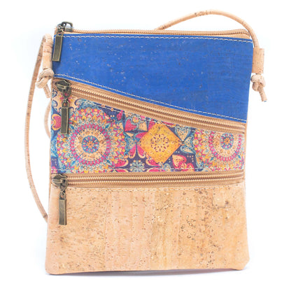 Cork Pattern stitching cork zipper crossbody bag