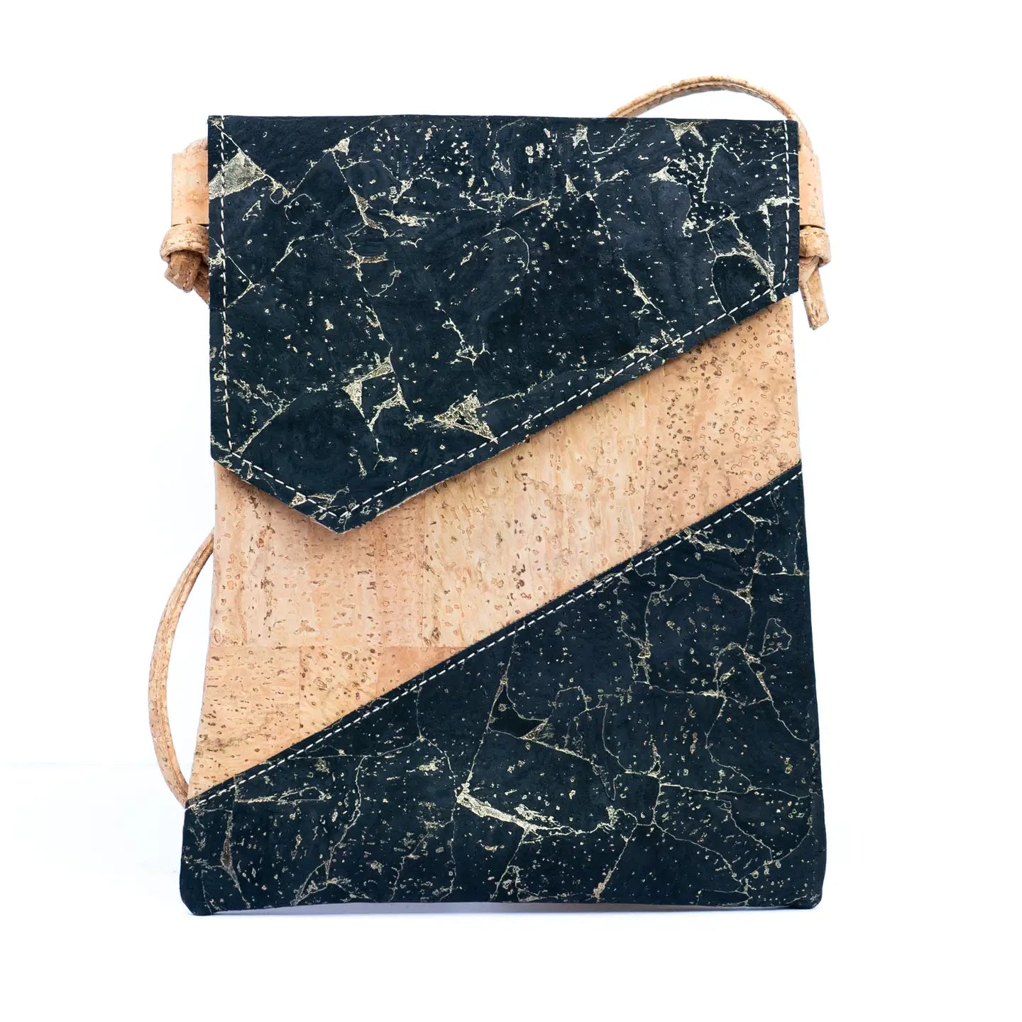 Geometric Cut Style Cork Crossbody Bag