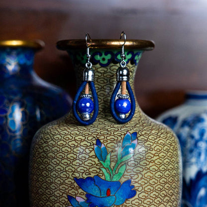 Beads & Colorful cork handmade earrings