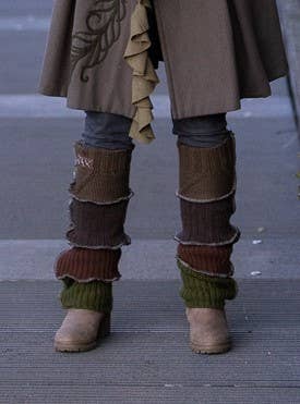 Fall Legwarmers Forest tone Upcycled from Sweaters