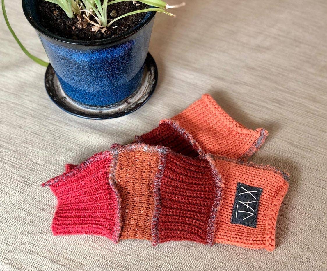 Fingerless Gloves Solid Color(s) rainbow Upcycled from sweaters