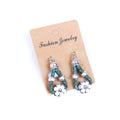 Cork and flower accessories handmade earring