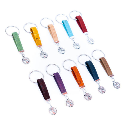 Kitten Pendant & colored Cork handmade keychains