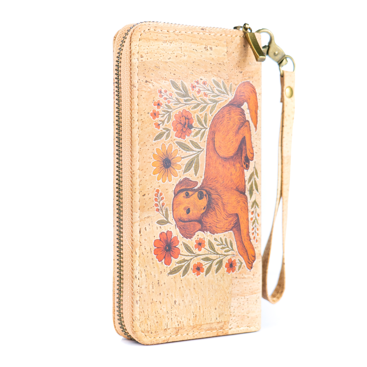 Animal Floral Design Cork Wallet