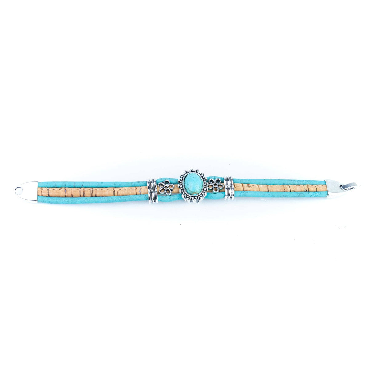 Turquoise Stone Handmade Cork Bracele