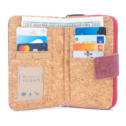 Rose cork wallet and  Card Holder w/ Mini-Flap