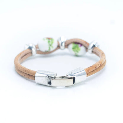 Rose bead Handmade Cork Bracelet