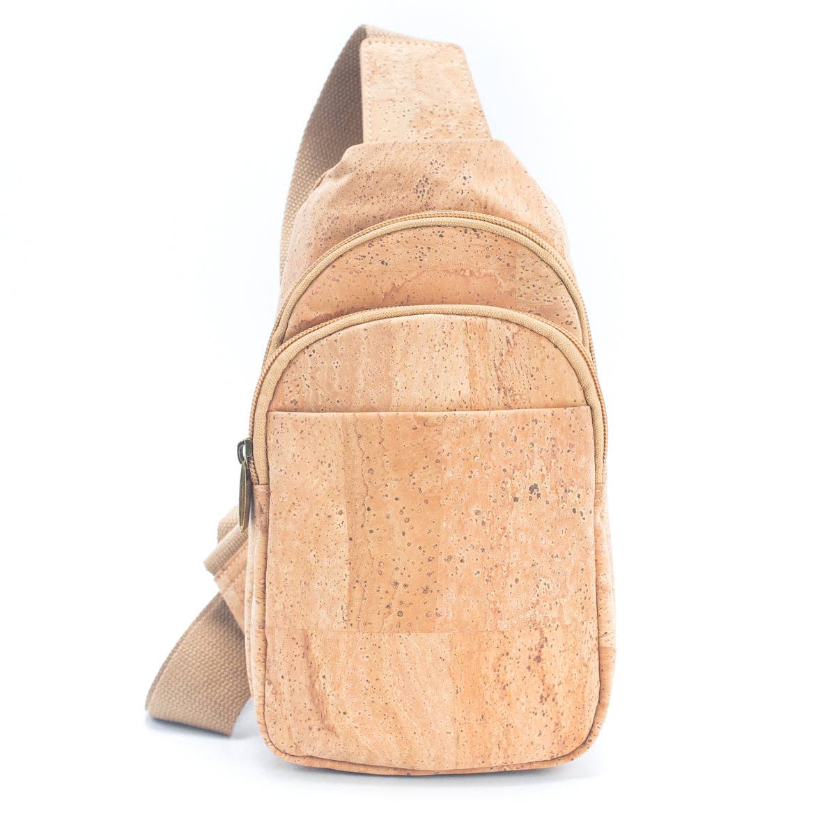 Natural Cork Brown and Black Sling Bag