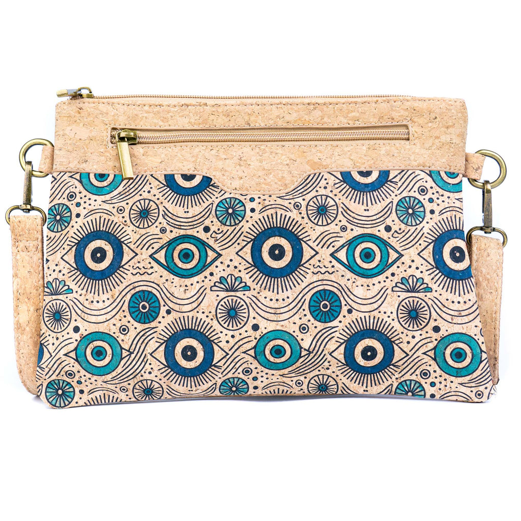 Printed Natural Cork Crossbody Bag & Clutch