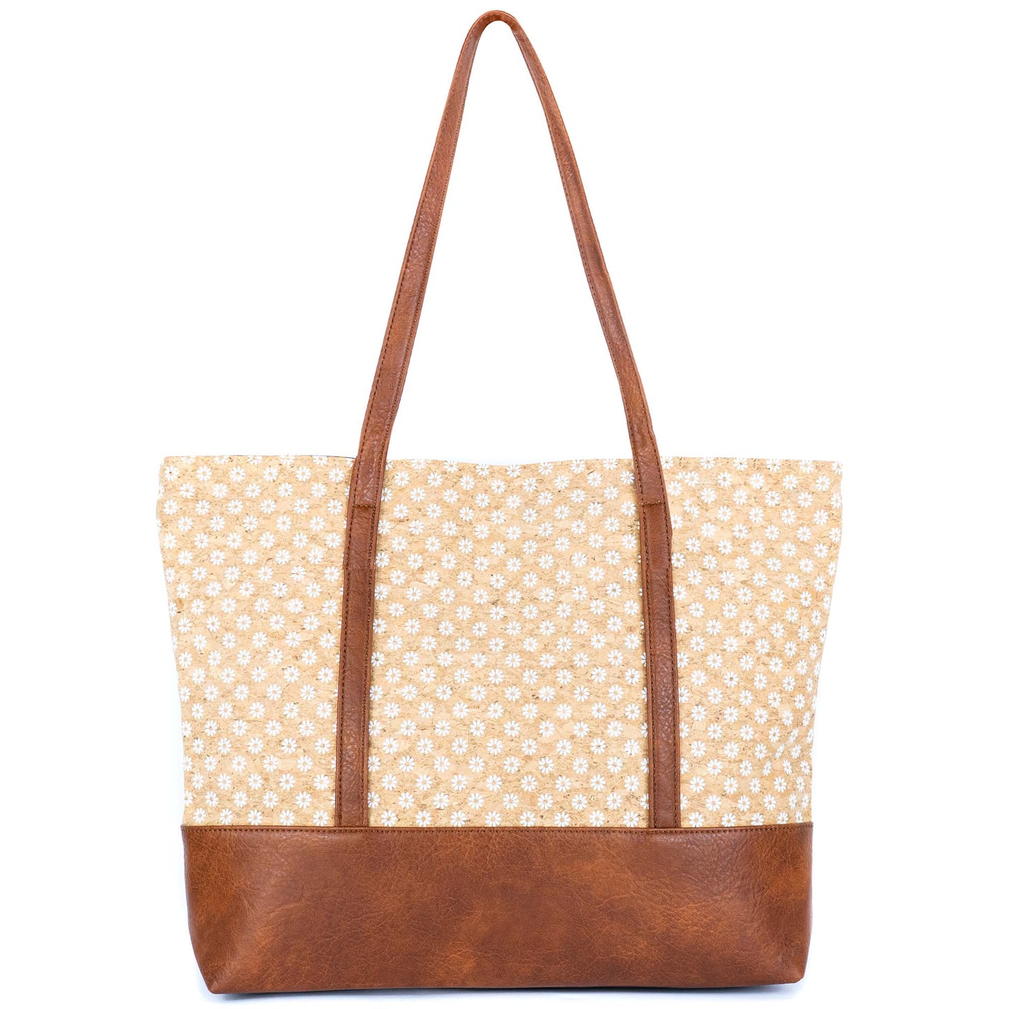 Cork Tote Bag with Vegan Leather Straps