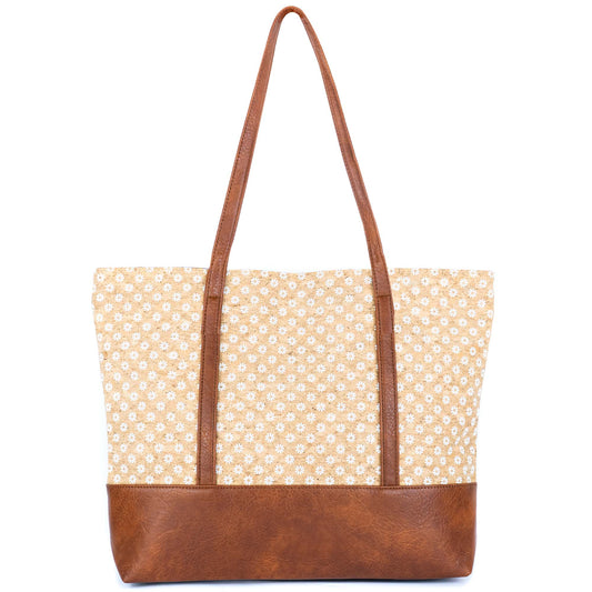 Cork Tote Bag with Vegan Leather Straps