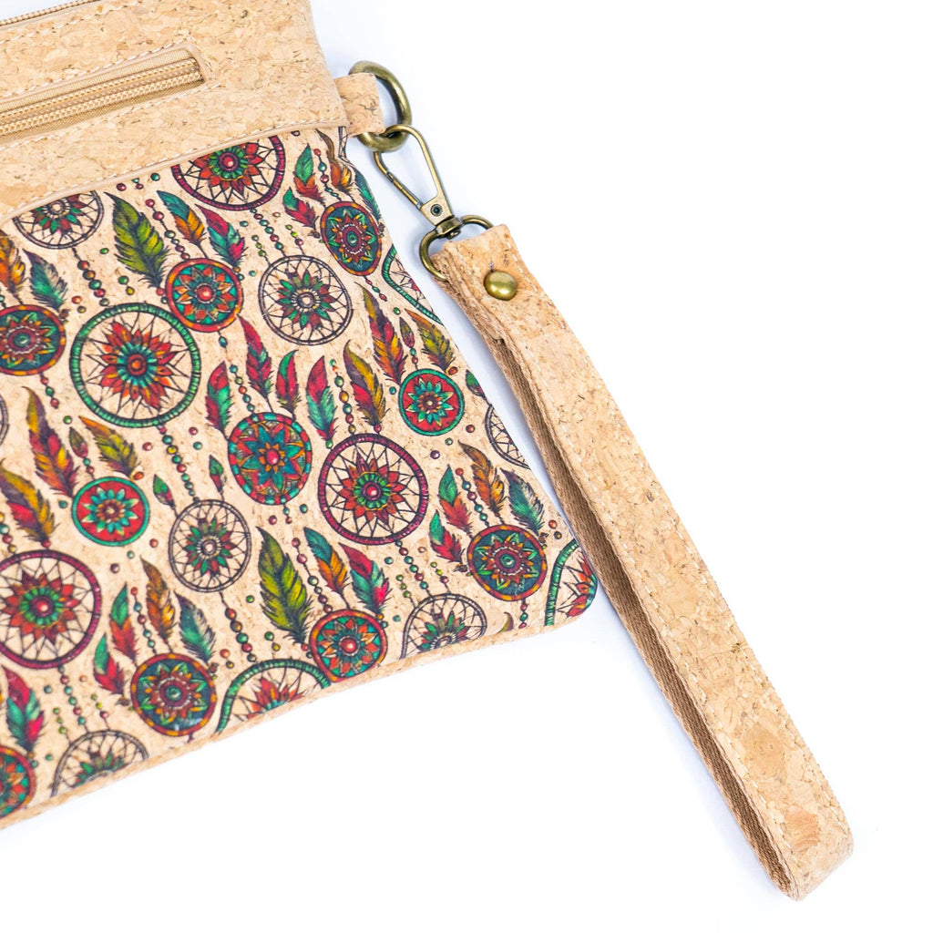 Printed Natural Cork Crossbody Bag & Clutch