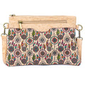 Printed Natural Cork Crossbody Bag & Clutch
