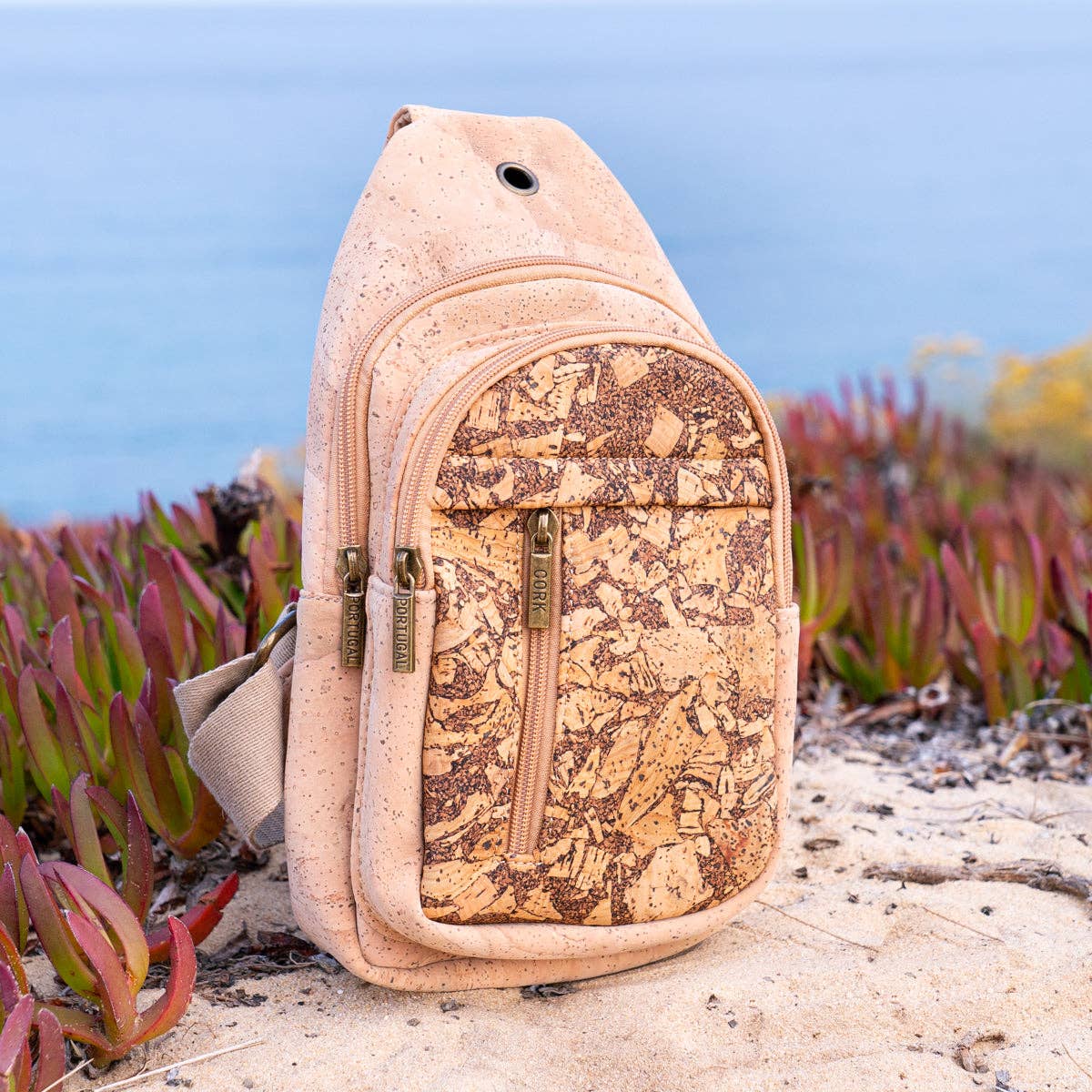 Coffee-Infused Cork Sling Bag