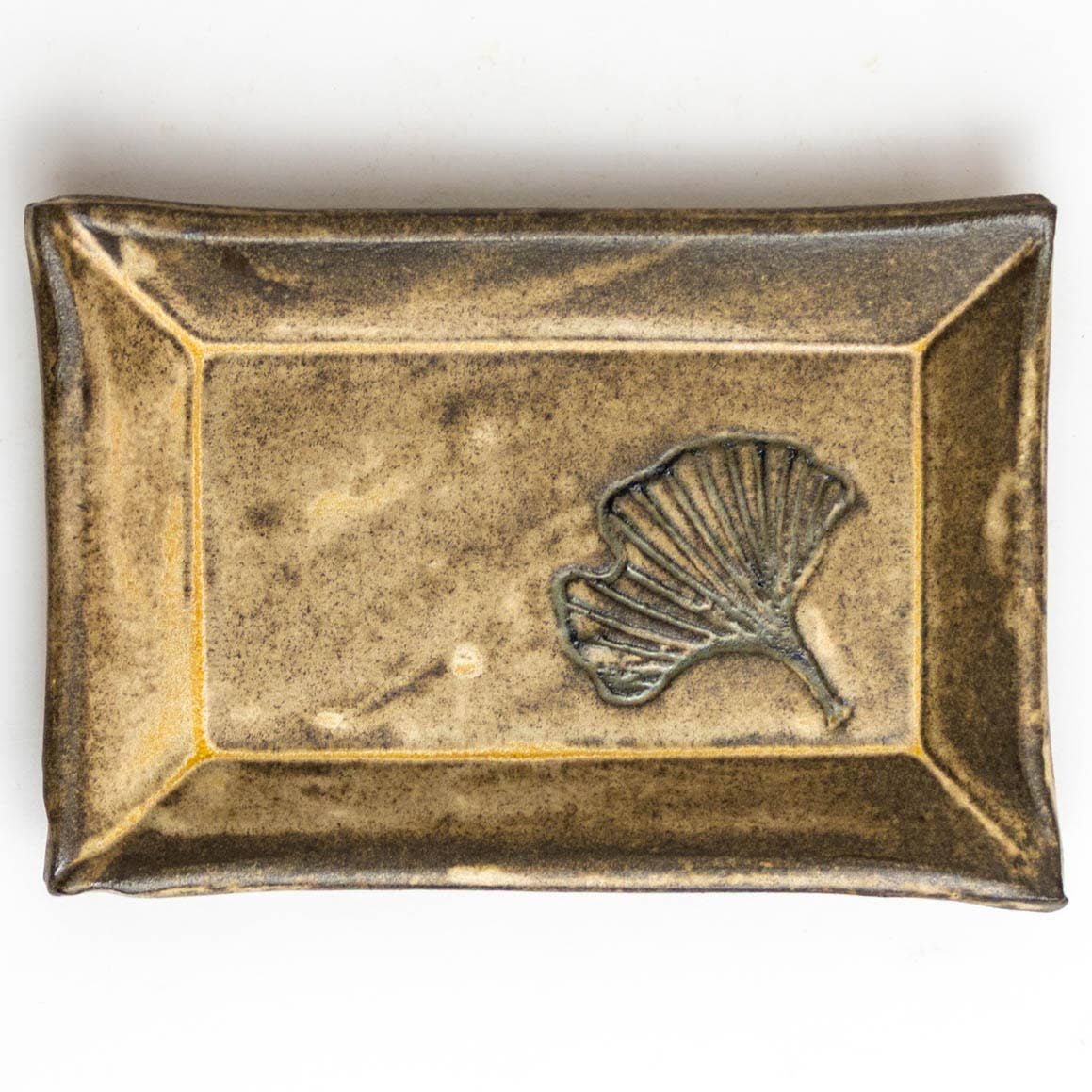 Ginkgo Leaf Beige Trinket Dish