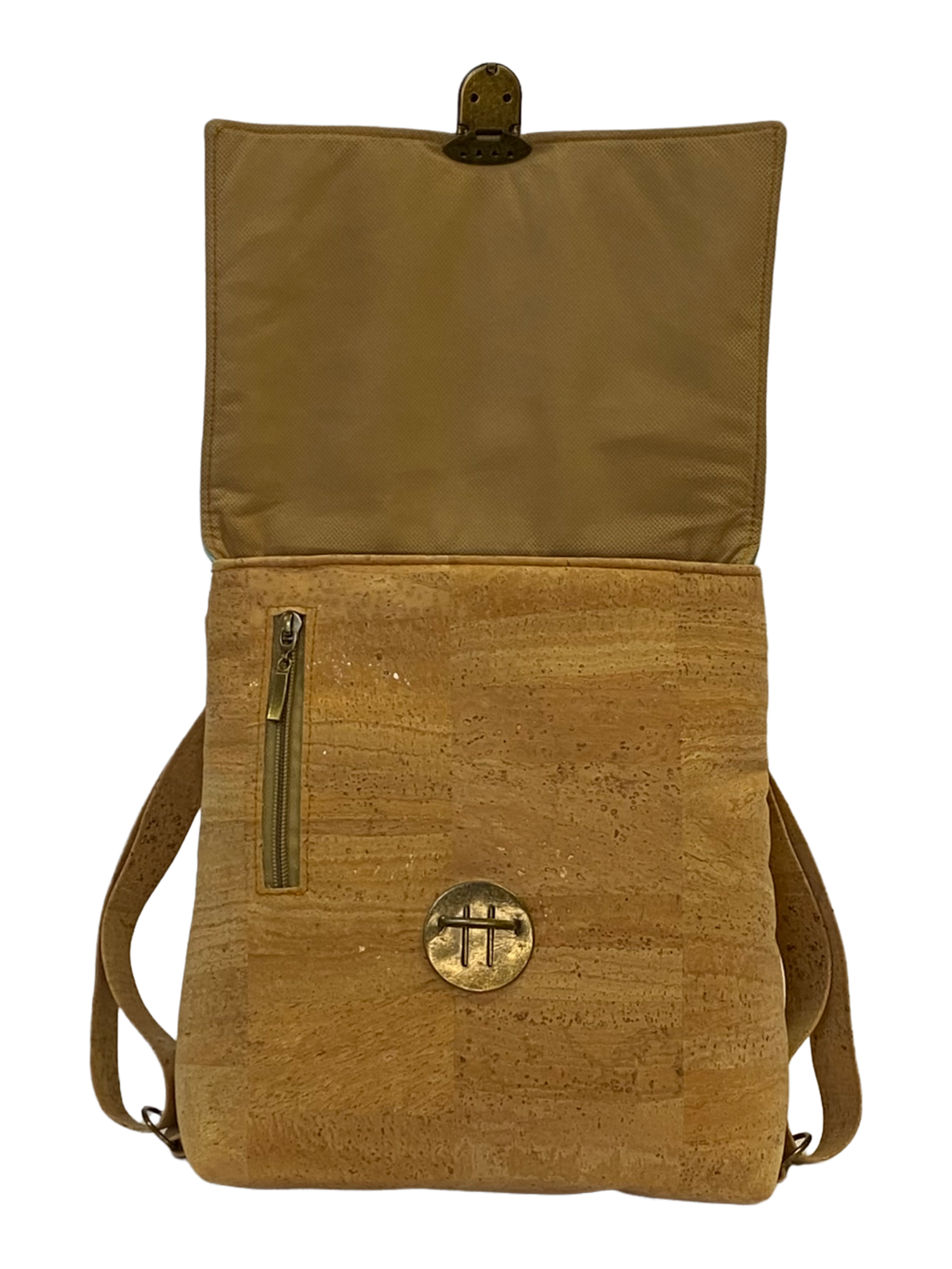 Natural Mayan backpack with patchwork