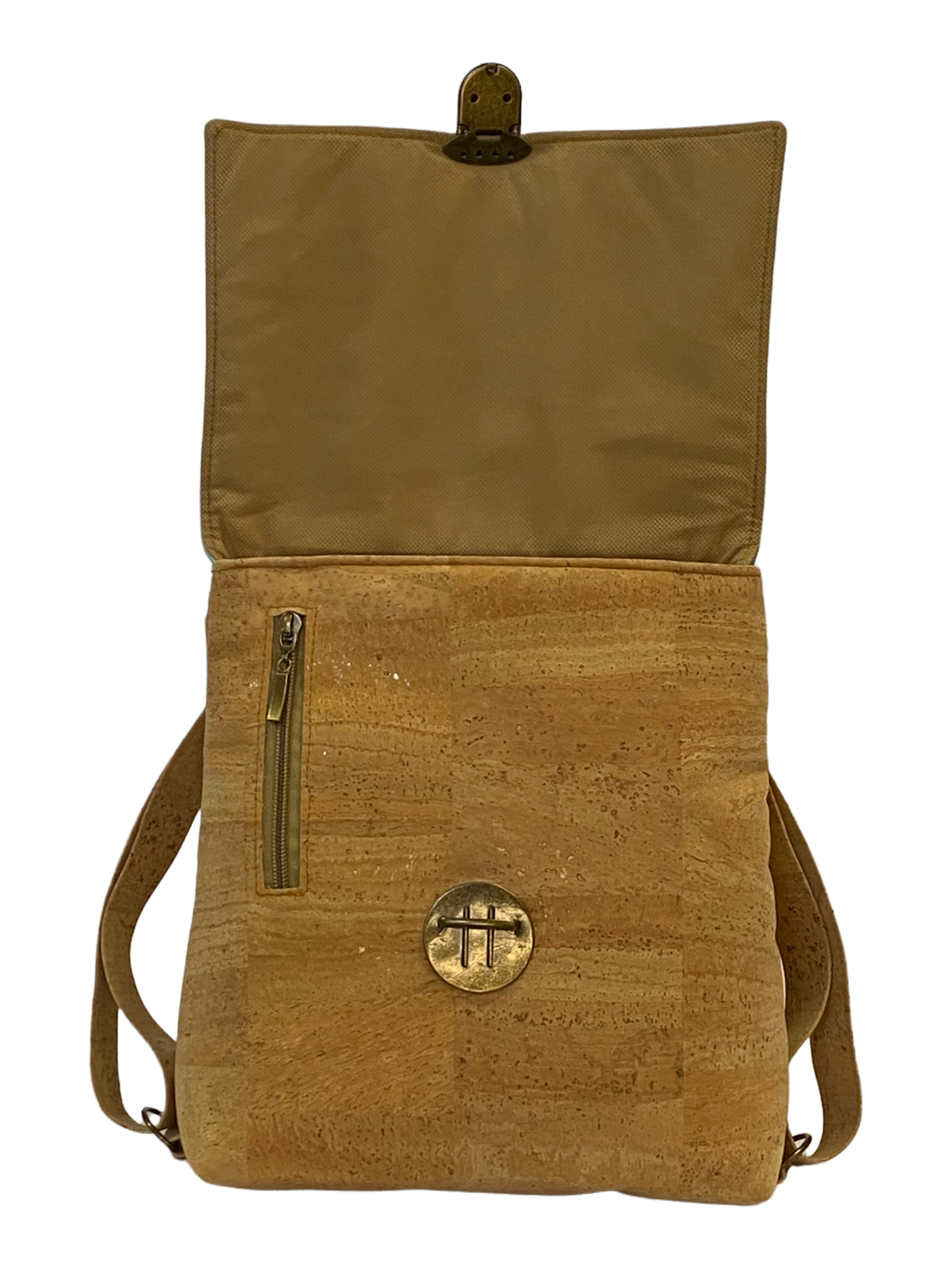 Natural Mayan backpack with patchwork