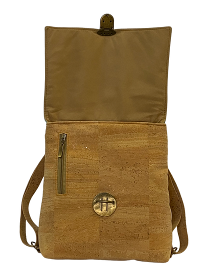 Natural Mayan backpack with patchwork