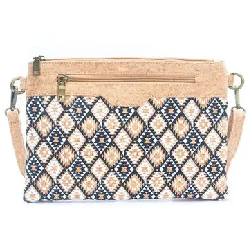 Printed Natural Cork Crossbody Bag & Clutch