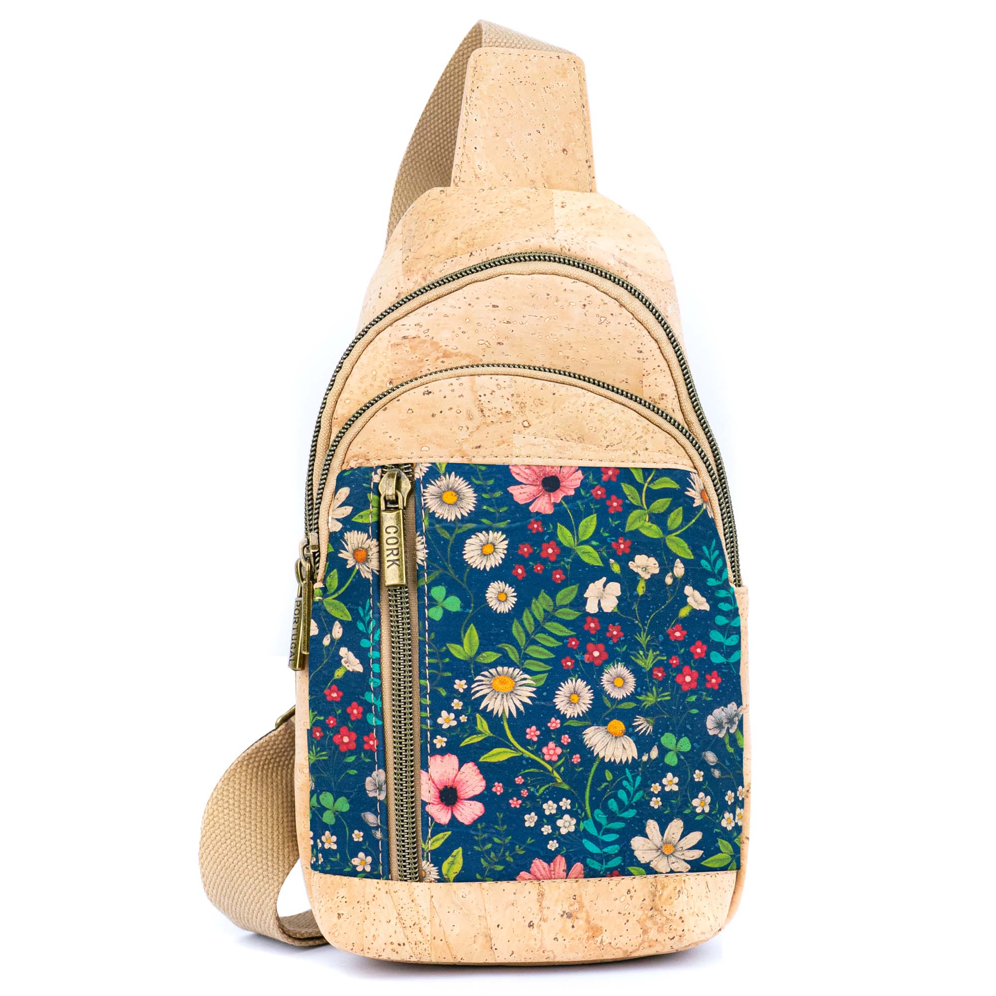 Sling Cork Bag with Adjustable Strap – Floral & Geometric Patterns