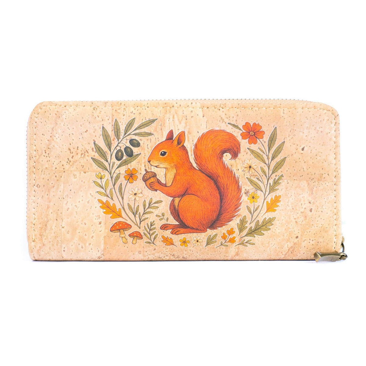 Animal Floral Design Cork Wallet