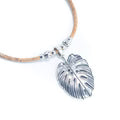 Tropical leaf handmade Cork Necklace