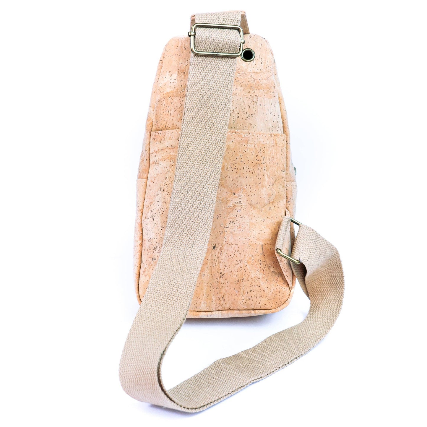 Natural Cork Three-Compartment Sling Bag