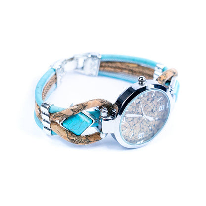 Turquoise Stone Handmade cork watch