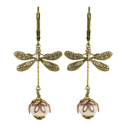 Dragonfly Daze Earrings Artisan Painted Filigree - Fairyland