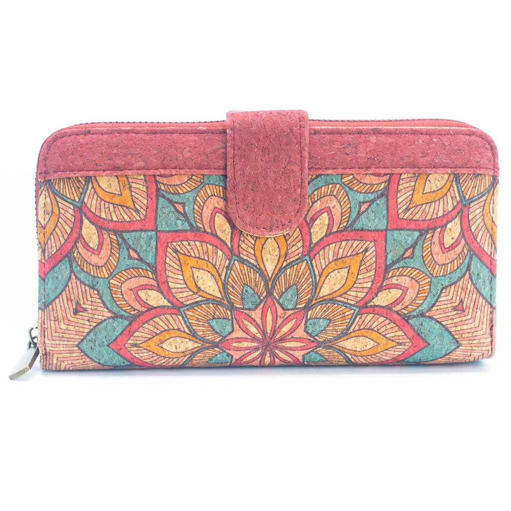 Natural Cork Mandala Pattern Women's Long Wallet/Cardholder