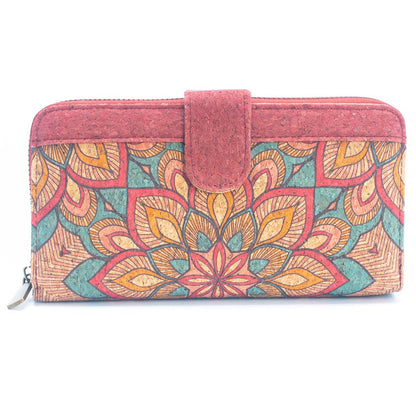 Natural Cork Mandala Pattern Women's Long Wallet/Cardholder