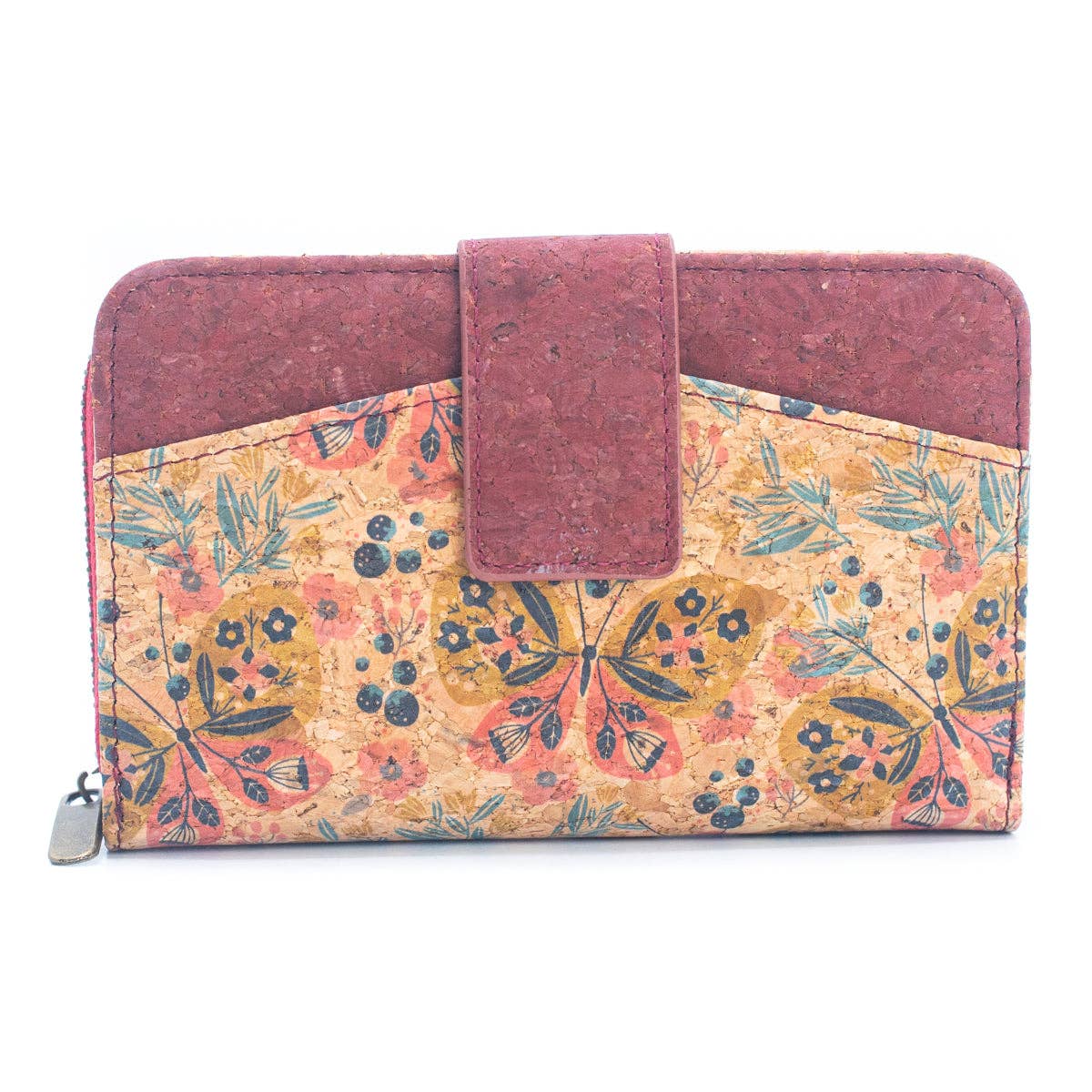 Rose cork wallet and  Card Holder w/ Mini-Flap