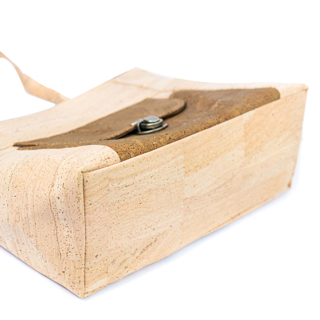 Natural Cork Handbag | Shoulder Bag with Front Pocket