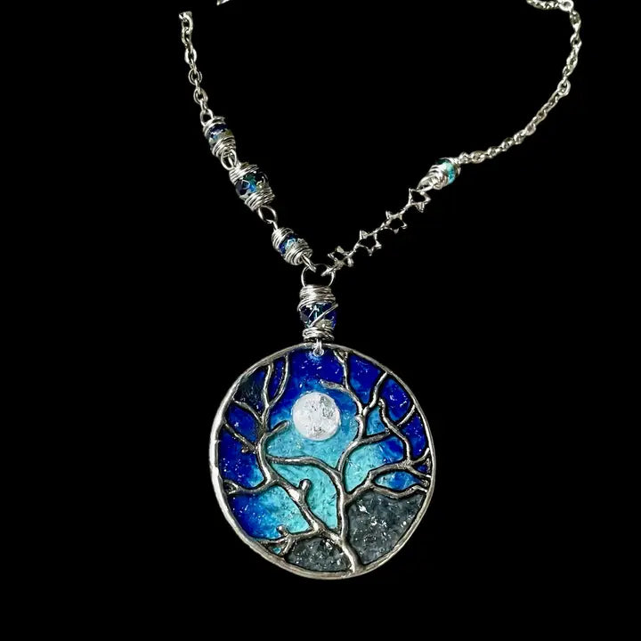 Blue Moon Tree Necklace