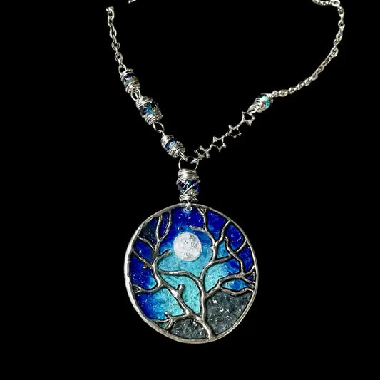 Blue Moon Tree Necklace