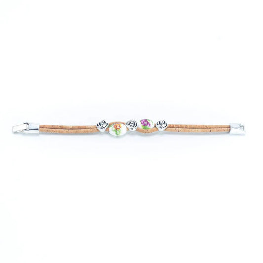 Rose bead Handmade Cork Bracelet