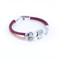 Owl & colorful Cork  handmade bracelet