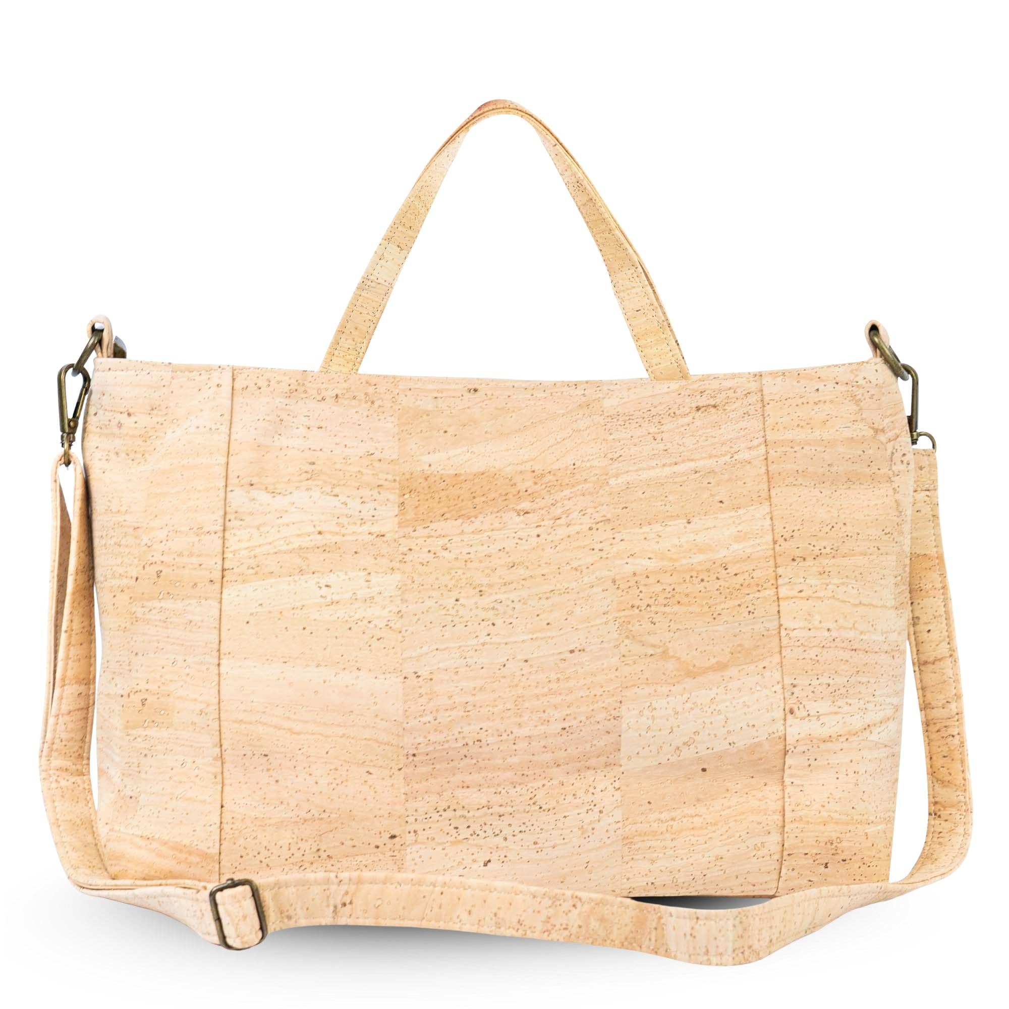 Natural Cork Handbag | Shoulder Bag with Front Pocket