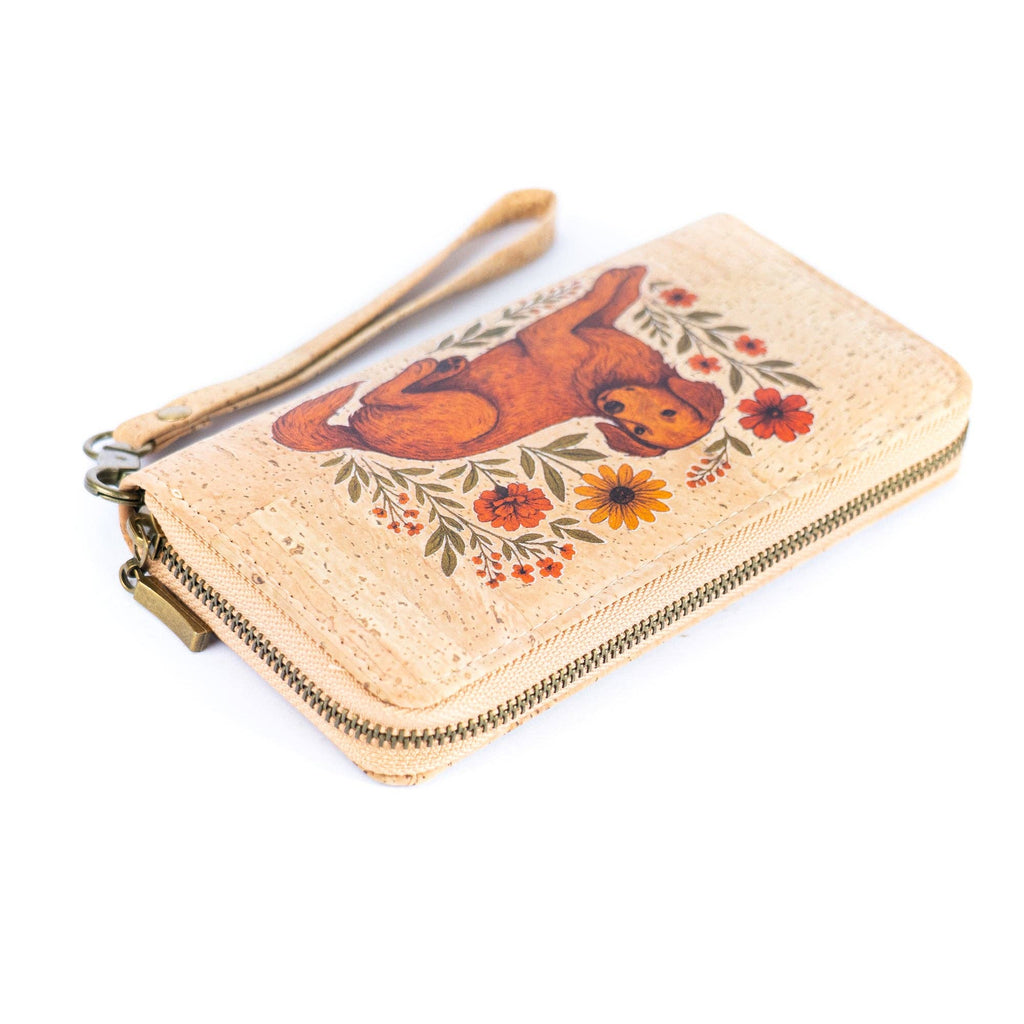Animal Floral Design Cork Wallet