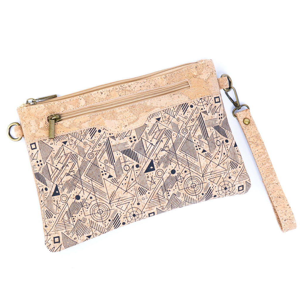 Printed Natural Cork Crossbody Bag & Clutch