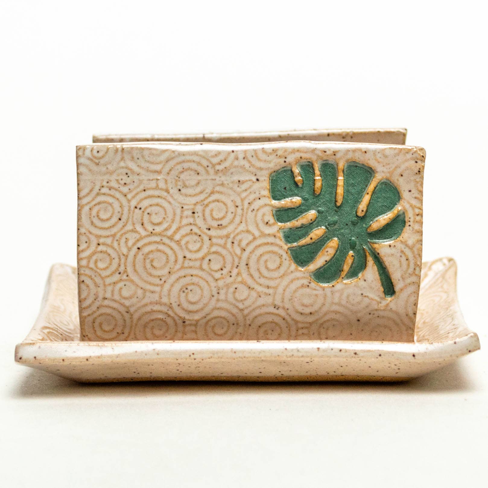 Monstera Ceramic Sponge Holder