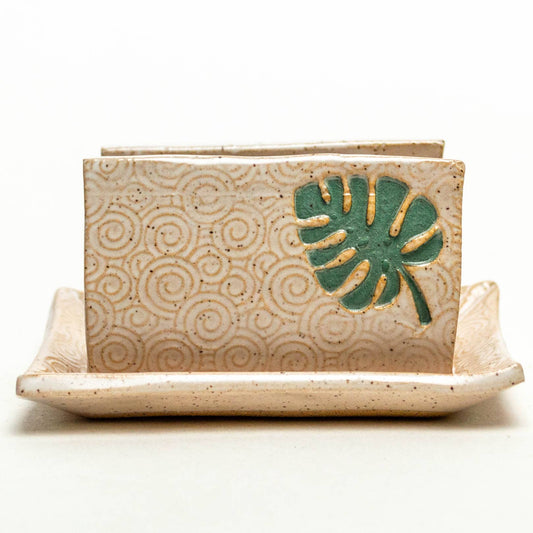 Monstera Ceramic Sponge Holder