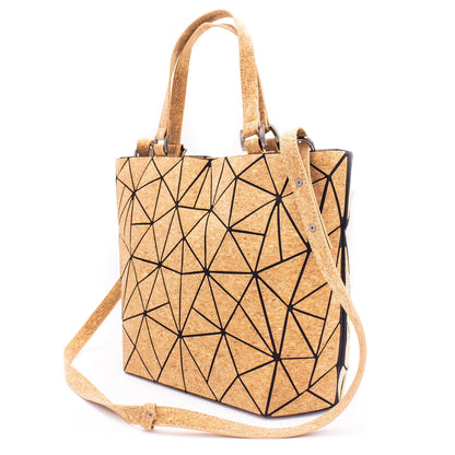 Cross-road Geometric Cork Handbag