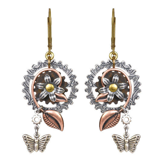 Floral Steampunk Earrings