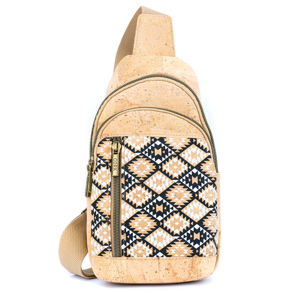 Sling Cork Bag with Adjustable Strap – Floral & Geometric Patterns