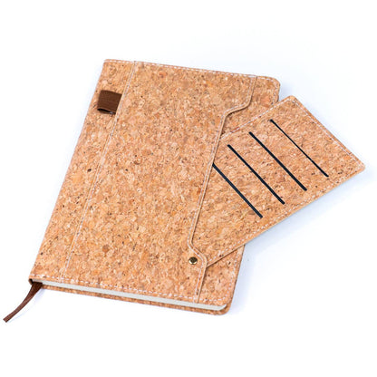 Cork Dairy Notebook with Card Holder and Pen Holder